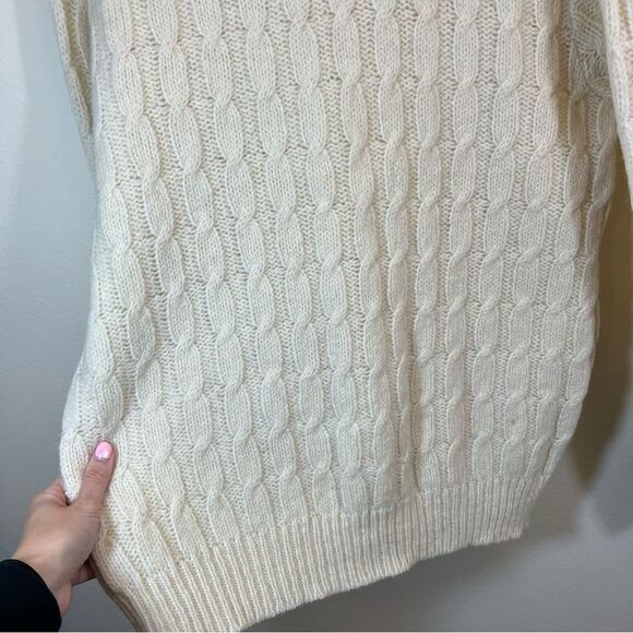 Highland Craft Cream 100% Wool Scotland Sweater Men’s Medium - Picture 6 of 9